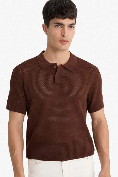 DeFacto New Season Standard Fit Polo Neck Knitwear Short Sleeve T-Shirt