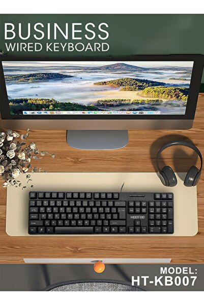 HooToo كيبورد عربي انجليزي بأزرار سلسة وقابلة لتحمل. كيبورد سلكي للأعمال والمكاتب. كيبورد عربي بعمر طويل.