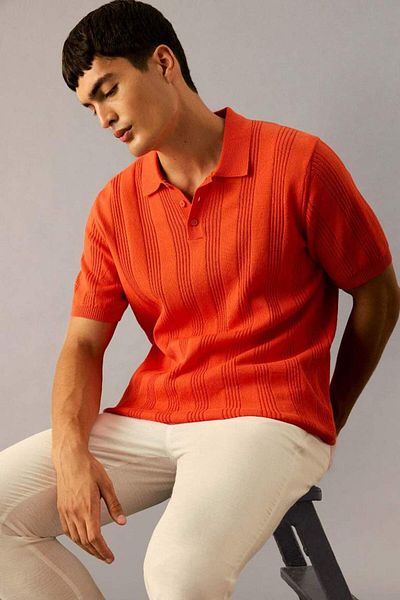 DeFacto New Season 100% Cotton Polo Neck Short Sleeve Knitwear T-Shirt