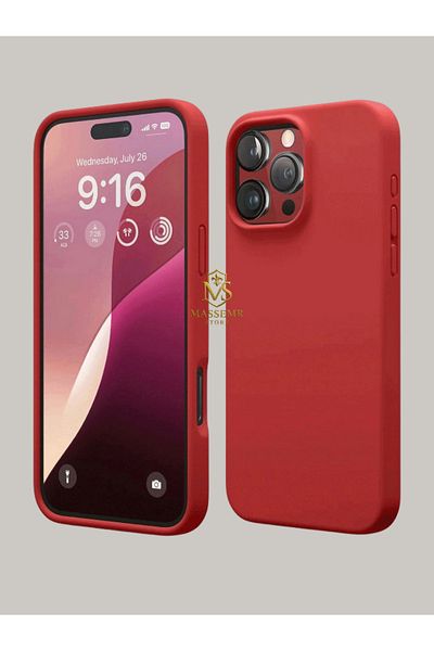 Massemr Apple iPhone 16 Pro Max Compatible Nano Velvet Lined Matte Silicone Case Shock Absorbing Luxury Protection