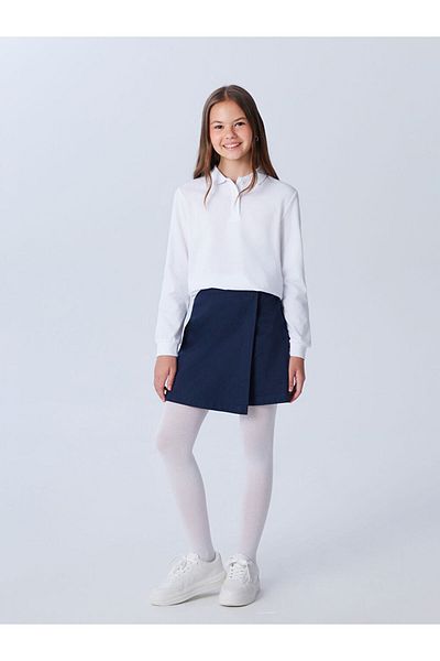 LC Waikiki Sparkling Selections from Shining Store |   Navy Blue Basic Gabardine Girl's Shorts Skirt