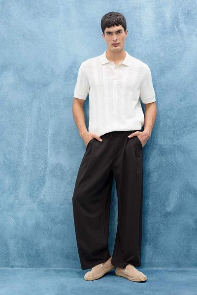 DeFacto New Season 100% Cotton Polo Neck Short Sleeve Knitwear T-Shirt
