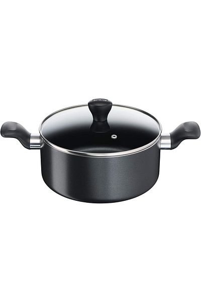 TEFAL Super Cook 24 cm Casserole with Lid, Black, Aluminium