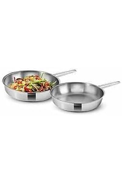 Generic Stainless Steel Frypan Set 24+28cm