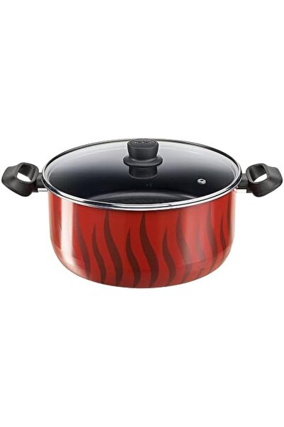 TEFAL Cookware Set | G6 Tempo Flame 8 Pcs Cooking Set | Casseroles | Red | Aluminium | 2 Years Warra