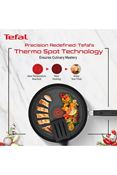 TEFAL Tawa Pan | G6 Delicia 26 cm Tawa Pan | Non-Stick Frying Pan | Black Frypan | Aluminium | 2 Yea