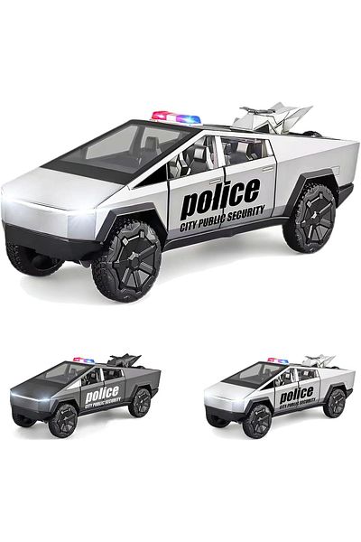 Toybox Tesla Cybertruck Simulation Alloy Mini Die-casting Model Toy With Sound and Light Car