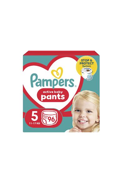 Pampers Scutece Chilotel Active Baby Pants, Stop & Protect, Marimea 5, 11kg-17kg, 96 buc