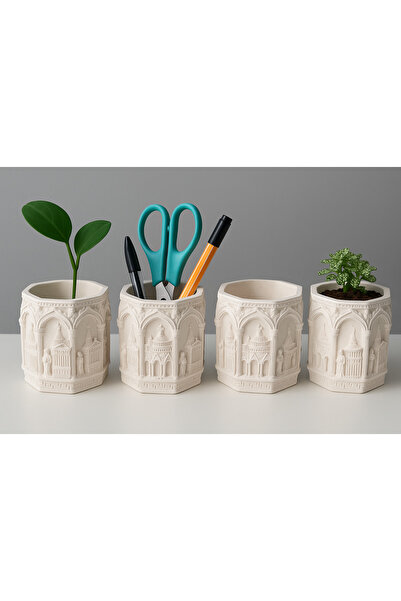 Handmade وعاء مزخرف ثماني الأضلاع متعدد الأغراض - حامل أقلام، مزهرية صغيرة، ح...