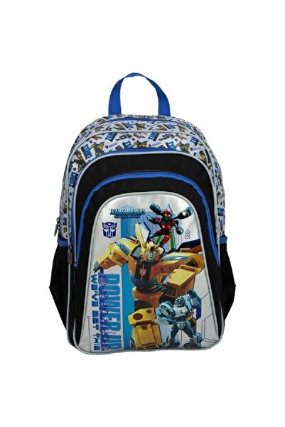 SUNCE حقيبة ظهر مدرسية ترانسفورمرز إيرث سبارك بثلاثة أقسام مزودة بسحاب للإغلاق