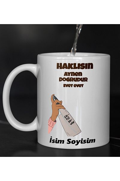 DOĞART Funny - Humorous Mug Cup Haklisin Designed Funny Mug Cup