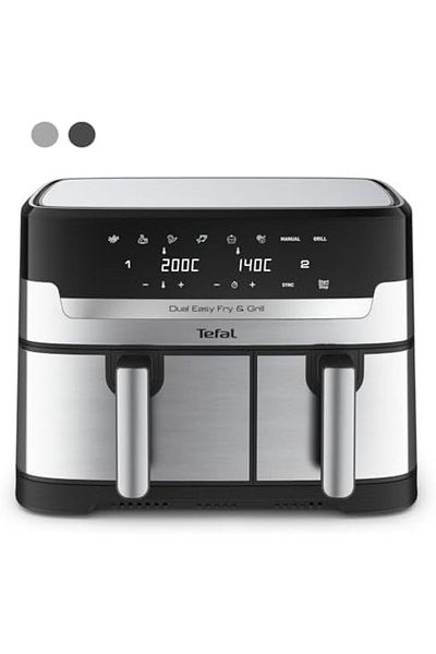 TEFAL Airfryer & Grill |Dual Easy Fry & Grill | 8.3 L | Dual Drawers | 8 Pre-Set Cooking Programs |