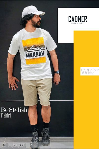 Cadner Men's T Shirt, High-quality Makkah Printed, Lightweight Crew Neck T Shirts For Men