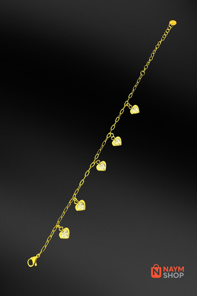 NAYM SHOP Stoned Heart Bracelet Steel Gold