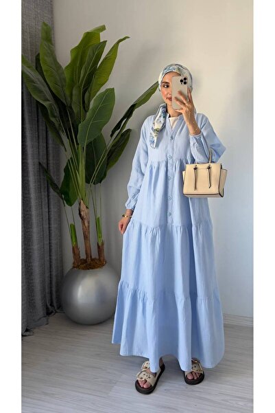 MissPul فستان نسائي كبير الحجم مصنوع من الموسلين العضوي بنسبة 100%