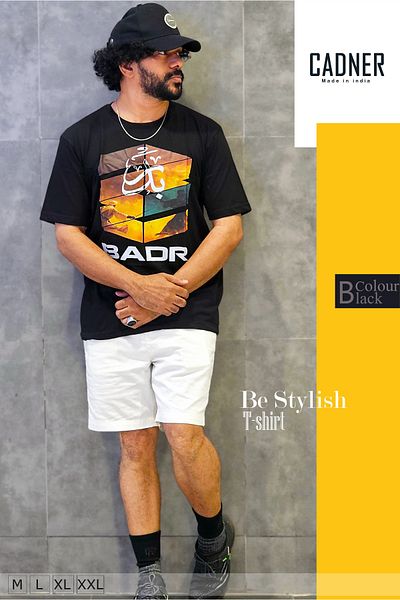 Cadner Men's T Shirt, High-quality Badar Printed, Lightweight Crew Neck T Shirts For Men