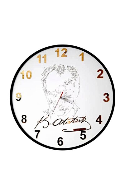 blue cat's home Bch Ataturk and His Signature Detailed Wall Clock