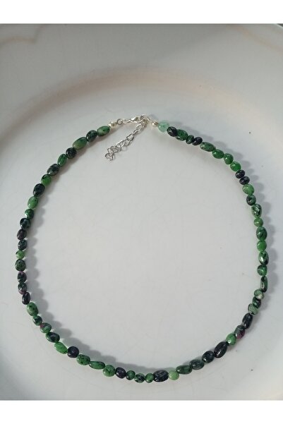 Mudita Tasarım Amorf kesim gerçek doğal anyolit taşı kolye