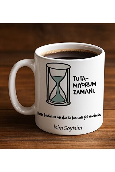 Komik - Esprili Kupa Bardak Tutamıyorum ZAMANI Tasarımlı Komik Kupa Bardak