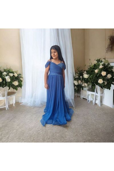 Ahsenimbebe Chest Y. Silvery Long Gezboy Girl's Evening Dress