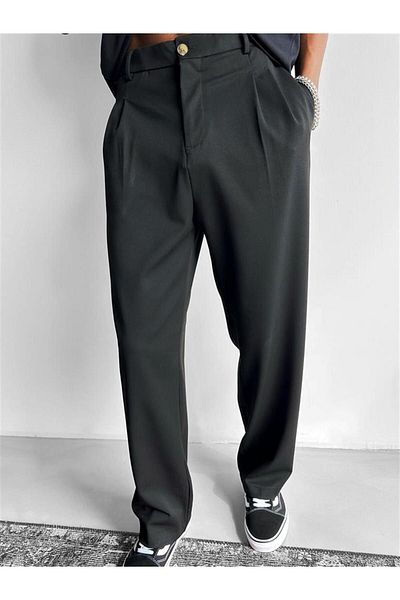 wamoss 2025 Pleated Comfortable Vintage Classic Wide Leg Baggy Trousers Pl11