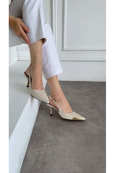 M&B "7 cm Heels, One Side Gold Detail Stiletto