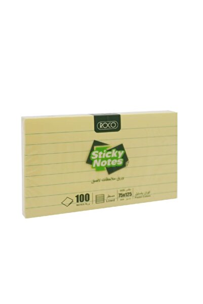 Roco ملاحظات ذاتية اللصق مسطرة 75 × 125 مم 100 ورقة صفراء