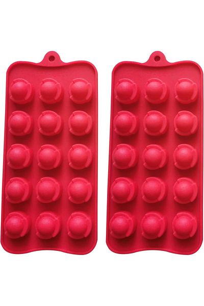 Generic Red Silicone Ball Mould Trays – Baking & Crafting (Set of 2)
