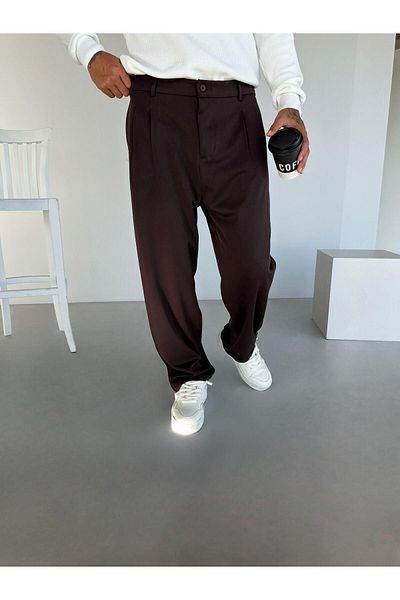 wamoss 2025 Pleated Comfortable Vintage Classic Wide Leg Baggy Trousers Pl11