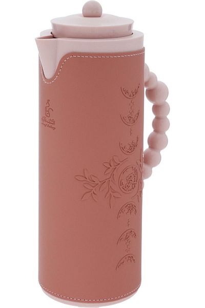Alsaif Gallery Royal 7T Thermos from Saif Gallery, 1 liter, leather cover, moon pattern, inner glass, plastic