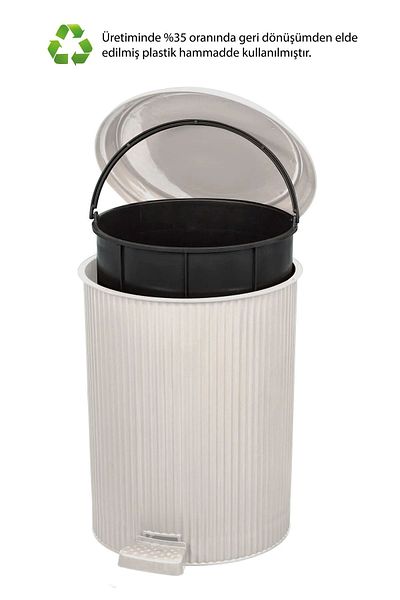 Leony Pedal Bass Open Round Inner Bucket Cylinder Garbage Bucket 20 Lt