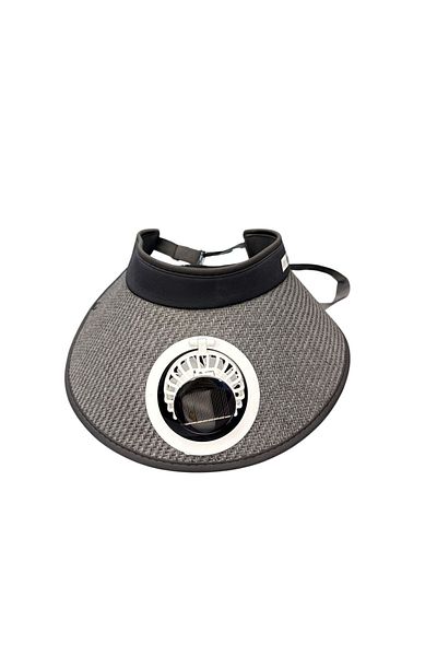 GOOG DESIGN Solar Powered Fan Hat – Model- Adjustable, Cooling Visor Hat, Straw Black