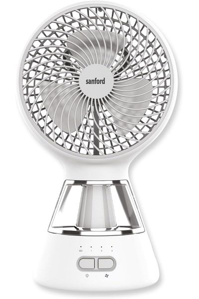 Sanford Rechargeable Multi-Functional Table Fan with LED Light – 1500mAh Li-Battery, 5Hr Fan / 8Hr