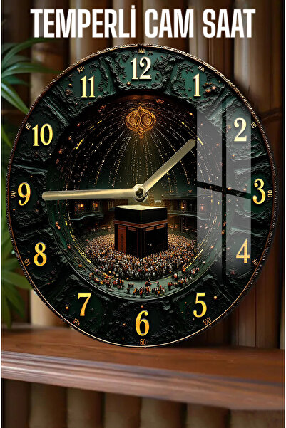 kutuTR Modern ve Şık Tasarım 3D Görünümlü Temperli Cam Saat – 33 cm CSDW286