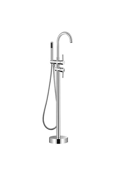 EBDAA HOME خلاط حوض استحمام دائري مثبت على الأرضية من الكروم