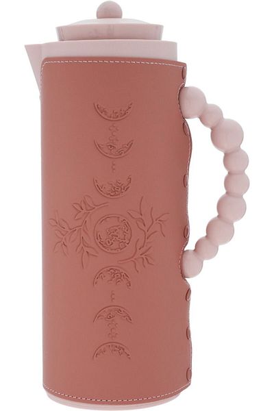 Alsaif Gallery Royal 7T Thermos from Saif Gallery, 1 liter, leather cover, moon pattern, inner glass, plastic