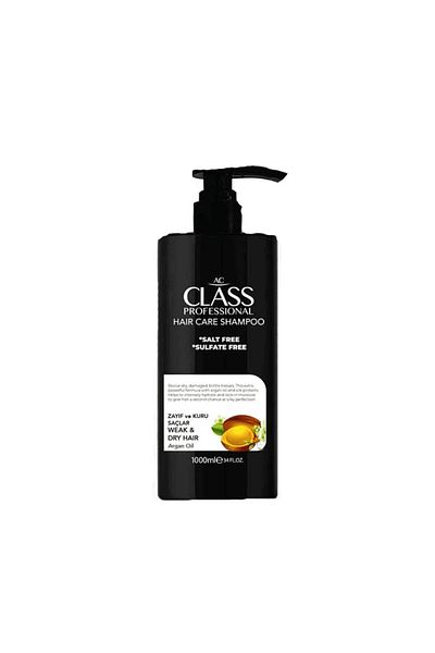 Class Shampoo with Argan Oil for Dry Hair, Free of Salt and Sulfates – 1000ml