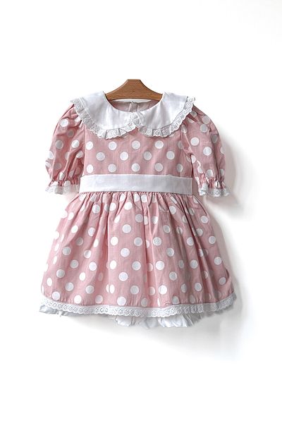 Baby Animals Baby Girl Girl Kid Birthday Party Wedding Dress Half Sleeve Lined Polka Dot Bow Dress