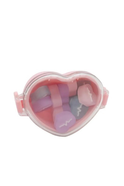 Roco ممحاة مطاطية على شكل قلب في علبة بلاستيكية - ألوان متنوعة