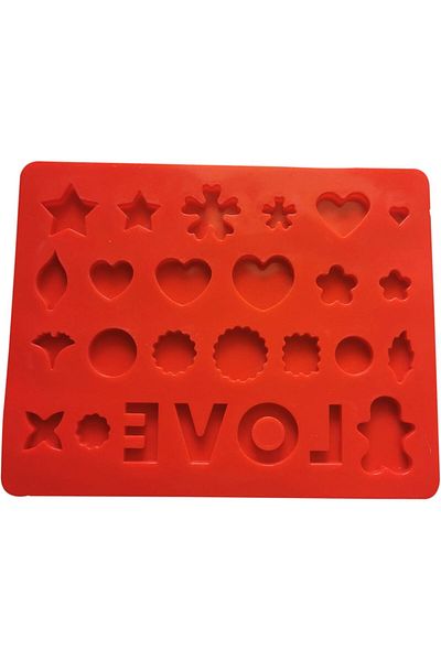 Generic Red Silicone Mould – Heart, Star & Flower Shapes