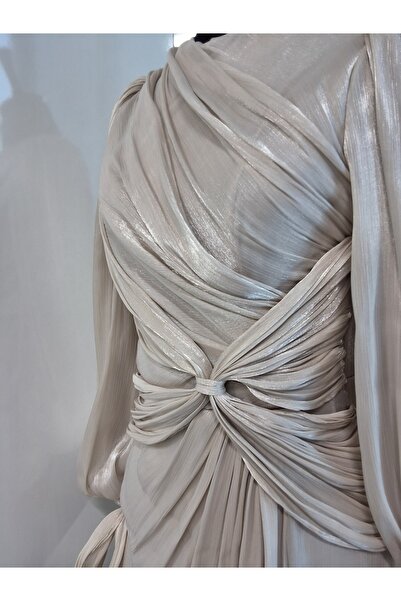 Moda Neva JANJANLI ŞİFON ÖNDEN BAĞLAMALI ABİYE