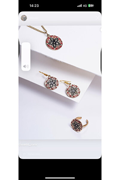 gulflower nude 4 Pieces Copper Necklace Set Earrings and Ring Handmade Luxury Craftsmanship