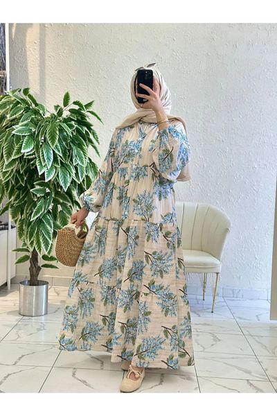 Oxygen Scarfs Women's Mimosa Patterned Hijab Dress