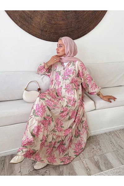 Oxygen Scarfs Women's Mimosa Patterned Hijab Dress
