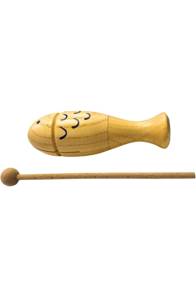 MegArya New Percussion Musical Instruments Fish Guiro with Rhythm Sticks