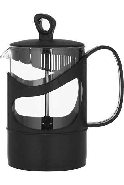 Hervin مكبس قهوة وشاي زجاجي، 0.60 لتر - أسود شفاف