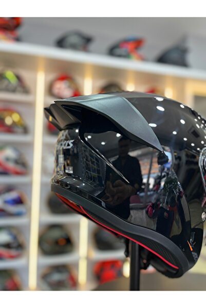 AXXIS MOTOMARİS FENIX PARLAK SİYAH (şeffaf vizör)