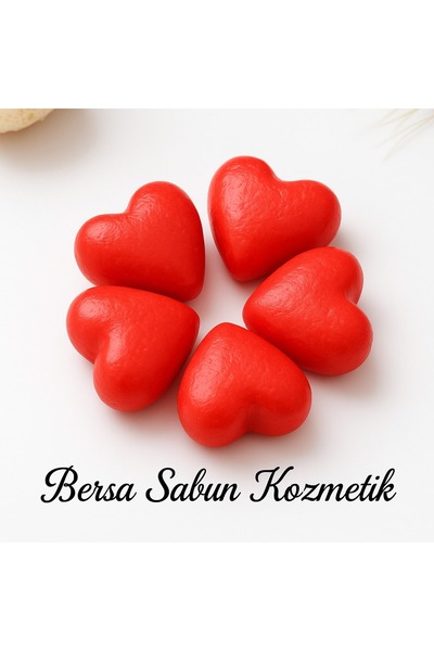 Home Mini Heart Decorative Soap Gift Set Handmade Natural Bath and Skin Care Soap Red 7 Pcs