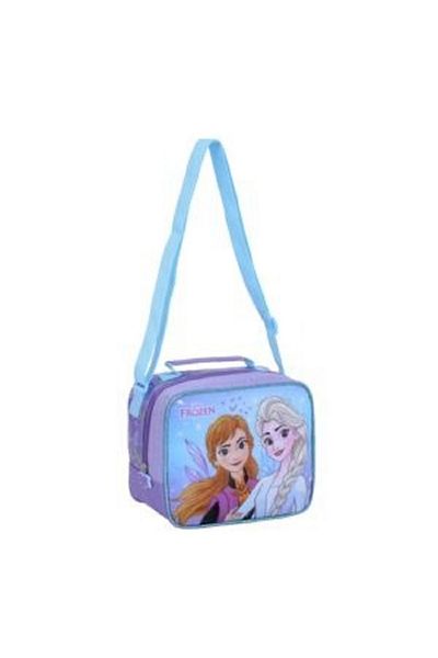 Frozen Marvel Disney Printed Zipper Closure Lunch Bag – Purple and Blue