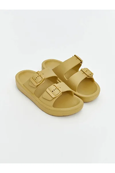 LC Waikiki Lcw Steps Black Buckle Detailed Double Banded Boy's Slippers